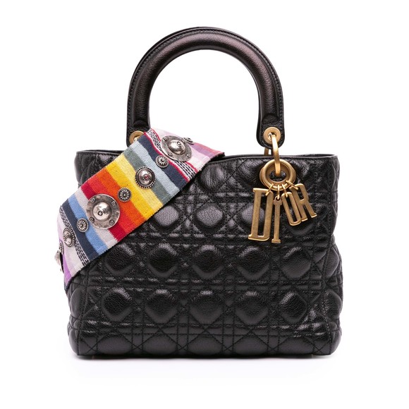 Pre-Loved Dior Medium Grained Calfskin Cannage Supple Lady Dior - Picture 1 of 10